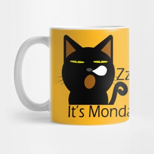 It's Monday black cat Mug